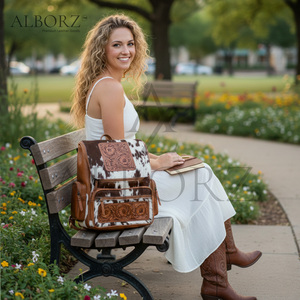 Sac à dos en cuir de vachette artisanal, nouveau style, design sculpté, bohème, portable, avec cadre interne, personnalisable, vente en gros - Product Image 6