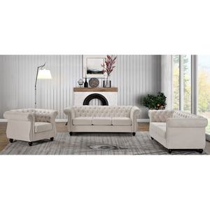 Il divano di lusso di ultimo design diretto in fabbrica set 2 + 3 divano da soggiorno in tessuto viola in velluto può essere personalizzato set di divani - Product Image 1