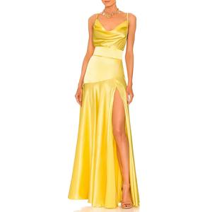 Nouveau design de robe de soirée à col en V profond sans manches fendue sur le côté pour femmes - Product Image 2