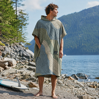 Poncho de surf en microfibre personnalisé, peignoir de change à séchage rapide, serviette de plage à capuche pour adultes, natation, surf, avec poche