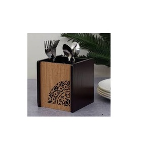 New Double Faucet Three-Layer Wood Standing <b>Kitchen</b> <b>Storage</b> Rack Cutlery Holder Organizer Dispenser <b>Storage</b> Caddy Modern Best - Product Image 5