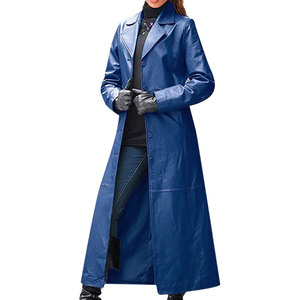 Customized Breathable High Quality Good Quality Coat <b>Long</b> Coat Winter Wear Black Lambskin Leather <b>Jacket</b> for Women 2023 - Product Image 1