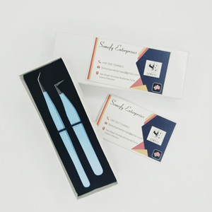 Pince à épiler professionnelle en acier inoxydable Nano Grip Extension de cils 90 45 degrés Volume russe Embouts de fibres durables - Product Image 3