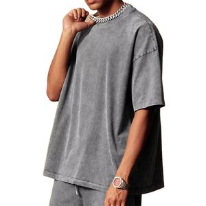 Haute Qualité Lavage À L'acide Hommes Blanc T-shirt Unisexe Coton 320Gsm Unisexe Surdimensionné Vintage De Luxe T-Shirts Pour Le Prix Pas Cher - Product Image 1