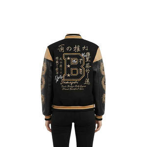 Chaqueta universitaria de cuero de lana pesada para hombre, bombardero universitario personalizado, estilo Letterman, logotipo bordado, prendas de vestir exteriores para venta al por mayor - Product Image 2