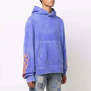 Sudadera con capucha Fabricantes Sudaderas con capucha de lavado personalizado Algodón básico Mezclado Logotipo de parche de buena calidad Sudadera con capucha de lavado ácido desgastado de gran tamaño - Product Image 4
