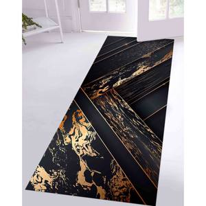 Tapis abstrait noir et or : Décoration de bureau moderne, avec tapis à poils doux - Product Image 4