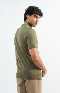 Pull pour hommes personnalisé T-shirt à manches courtes peigné mince pure laine affaires décontracté polo demi-manches pull en tricot - Product Image 4