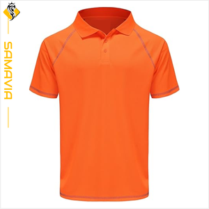 SAMAVIA 100% tela transpirable de algodón de talla grande para hombre para Polos patrón sólido impreso ropa informal de punto de algodón - Product Image 1