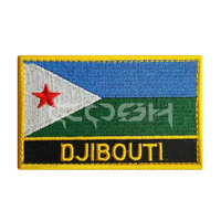 Patch de drapeau rectangulaire dominicain en toile brodée écologique pour chapeaux