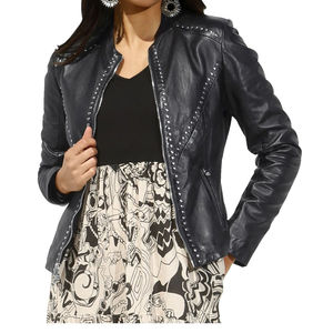 Chaqueta de Cuero para Mujer de Alta Calidad, Diseño Personalizado 2025, Transpirable, Chaqueta de Cuero Sólida para Mujer - Product Image 1