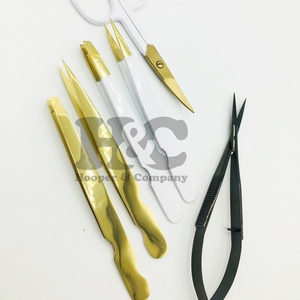 Prêt à expédier ensemble de pincettes à sourcils pince à épiler en acier inoxydable pour sourcils pince à épiler inclinée en acier inoxydable ciseaux Logo durable - Product Image 2