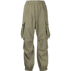 Vente en gros de pantalons baggy cargo vintage avec poches pour femmes pantalons à jambes larges taille haute tendance en toile de coton style sport - Product Image 1