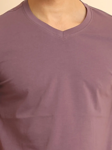 Camiseta básica de moda 100% de algodón para hombre, cuello en V estirable, Media manga, cómoda y versátil para ropa informal diaria - Product Image 3