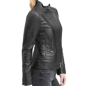 Chaqueta Casual de Cuero y Lona para Hombre, Estilo Motero, Otoño Invierno, Ecológica, Resistente al Viento, Dobladillo Recto, Bolsillos Laterales, Cuello Alto, Sin Capucha - Product Image 3