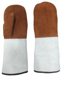 Gants de soudage en cuir résistant à la chaleur avec manchette longue en coton, longueur jusqu'au coude, gants de sécurité industriels - Product Image 3
