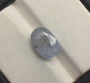 Zafiro gris natural de 4,40 CT, corte ovalado, 10X7mm, gris 100%, zafiro natural genuino, piedras preciosas sueltas para fabricación de joyas - Product Image 3