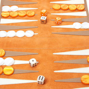 Custom Luxury Quality PU Leather Roll-up <b>Backgammon</b> <b>Set</b> with Two Dice Cup Portable <b>Travel</b> Engraved <b>Backgammon</b> Board - Product Image 4