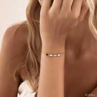 Bracelet tennis minimaliste en argent sterling 925 et or massif 18 carats, personnalisé avec pierre de naissance, bijou personnalisé, cadeau d'anniversaire et de fête pour femme