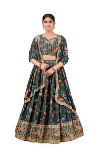 Dernier Designer Faux Georgette Zari Séquence Broderie Travail Lehenga Choli Par Fab Zone - Product Image 4