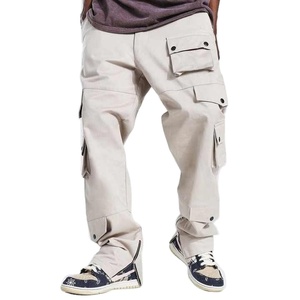 Classic <b>Cargo</b> <b>Trousers</b> Men Cotton Canvas Utility Pants Multiple Pockets <b>Straight</b> <b>Leg</b> Workwear Outdoor Casual Streetwear - Product Image 1