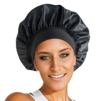 Bonnet en satin de soie unisexe personnalisable, large, doux, réglable et élastique, multicolore, pour la maison/le spa, pour dormir, pour cheveux bouclés