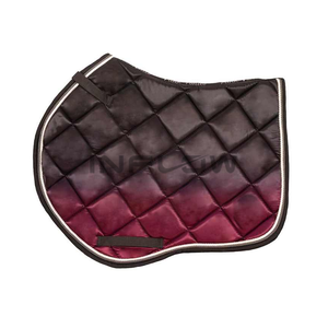 Tapis de selle en coton pour cheval équestre de qualité supérieure avec doublure en satin Numnah ou couverture rembourrée en mousse Broderie personnalisée LOGO - Product Image 4