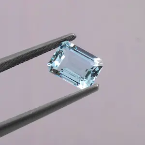 Pierre précieuse aigue-marine naturelle 1.45 Cts forme octogonale 8x6 MM brillant facettes coupe bleu aigue-marine pierre précieuse en vrac - Product Image 1