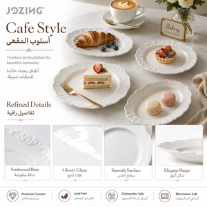 Assiettes de présentation en <span class=keywords><strong>porcelaine</strong></span> gaufrée écologique à motif végétal pour mariages et fêtes - Prix de gros - Product Image 4