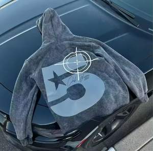 Vente en gros de haute qualité pull à capuche tendance coton lourd Streetwear Logo bouffant impression sweats à capuche personnalisés pour hommes - Product Image 2