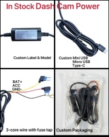 Kit de câblage pour caméra embarquée USB Type C avec protection contre les basses tensions, cordon d'alimentation pour caméra de tableau de bord