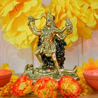 Idole de Maâ Kâlî en laiton, figurine religieuse hindoue indienne, modèle artisanal en métal écologique au design moderne pour
