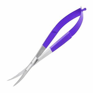 Ciseaux de toilettage en acier inoxydable pour les ongles et les sourcils, ciseaux à ressort avec revêtement noir doré - Product Image 2