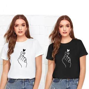 Camiseta transpirable de algodón liso orgánico con logotipo personalizado de tela de ropa ecológica para mujer - Product Image 3