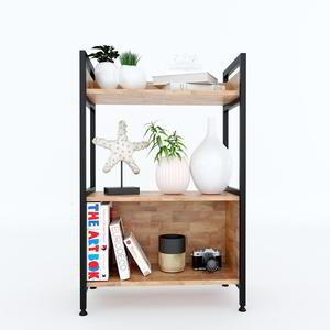 Étagère à 2 niveaux VEGA 60x32x93cm en bois d'hévéa KS68094, type sur pied pour salon - Product Image 2