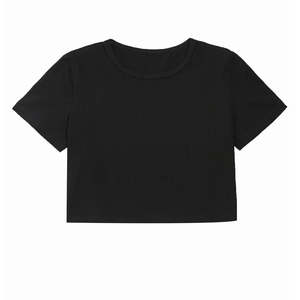Nuevo Diseño, Camiseta Corta de Algodón para Mujer, Verano, Estampado Personalizado, Top Corto Ajustado a la Medida - Product Image 1