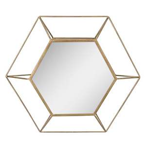 Gold Plated Modern Metal Frame Wall <b>Mirror</b> Rust-Free <b>Vanity</b> <b>Mirror</b> Home Office Decoration Easy Installation Bathroom Space-TCD - Product Image 1