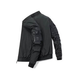 Chaqueta de bombardero clásica Vintage para hombre para invierno, tela vaquera gruesa con cuello levantado, técnica lavada, cierre de cremallera de talla grande - Product Image 2