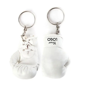 Porte-clés promotionnel de mini gant de boxe en acier inoxydable et cuir PU-Impression personnalisée de couleur et de logo - Product Image 1