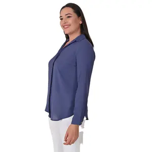 Chemise à manches longues en satin de grande taille pour femmes, chemisiers, hauts pour femmes, vêtements à la mode, top personnalisé en meilleure quantité