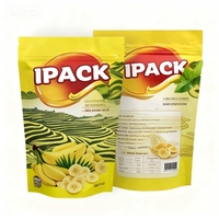 Sachet Doypack Personnalisé Imprimé avec Fermeture Zip et Fenêtre pour Chocolats, Chips de Banane et Gelée