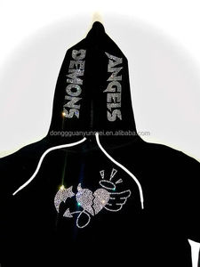 เสื้อมีฮู้ดแบบมีซิปสำหรับผู้ชายผู้หญิง, เสื้อมีฮู้ดแบบมีซิปเต็มหน้าประดับพลอยเทียมแฟชั่นใหม่ - Product Image 6