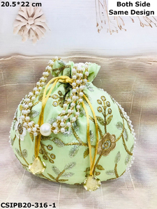 Embrayage Potli brodé à la main indien Craftstages International Multi Color pour les faveurs de mariage Return Gifts Memorable - Product Image 2