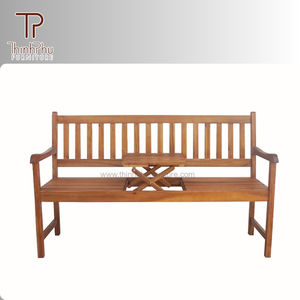 Modern Acacia Solid Wood Durable <b>Bench</b> with Pop up table Outdoor Furniture for Parks Malls Hotels-Thinh Phu Furniture - Product Image 4