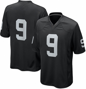 Camiseta de Fútbol Americano Bordada, Transpirable, Antibacteriana, de Secado Rápido, Negra, de Gran Tamaño, en Oferta - Product Image 1