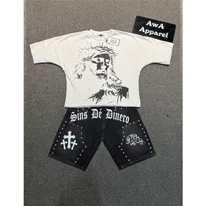 เซตเสื้อยืดและกางเกงขาสั้นสำหรับผู้ชายแห้งเร็วดีไซน์ใหม่ไซส์ปกติ - Product Image 1