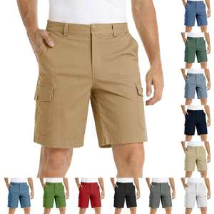 2024 nuevos pantalones cortos personalizados Color sólido para hombre Multi-Bolsillo Casual Cargo Shorts Pantalones - Product Image 1