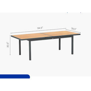 HIGOLD - Juego de Comedor Extensible de Teca Contemporáneo para 10 Personas, Mesa y Sillas Modernas para Exteriores, Poliéster PE Resistente para Jardín - Product Image 2