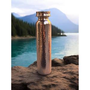 Top Selling Wide <b>Bottle</b> <b>Water</b> Maker High Quality Hammered Pattern Copper <b>Bottle</b> Handicrafts <b>Plastic</b> Drinkware From India - Product Image 1