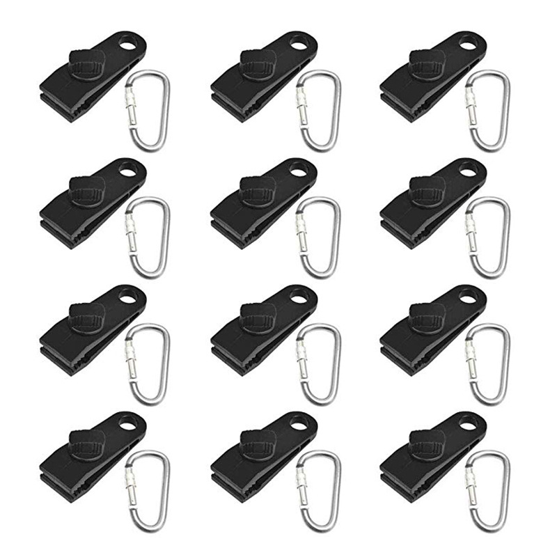 12 clips noirs + 12 boucles